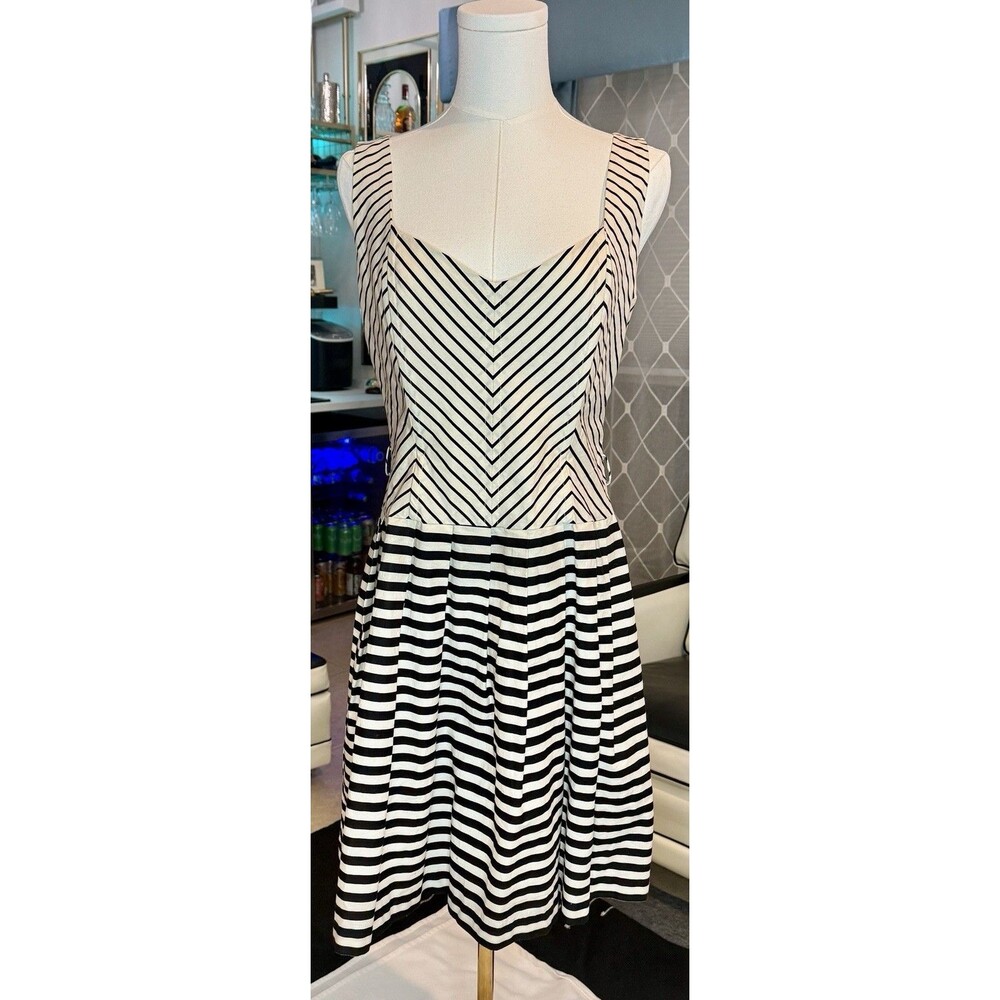 Corey Lynn Calter Striped Sleeveless Pleated Corset Dress Anthropologie Size 12